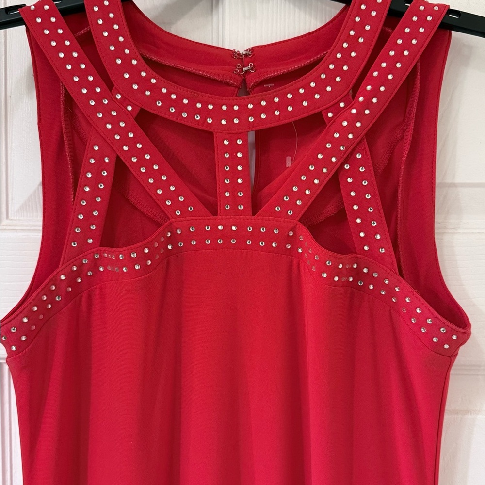 Spencer's Red Studded Maxi Dress
